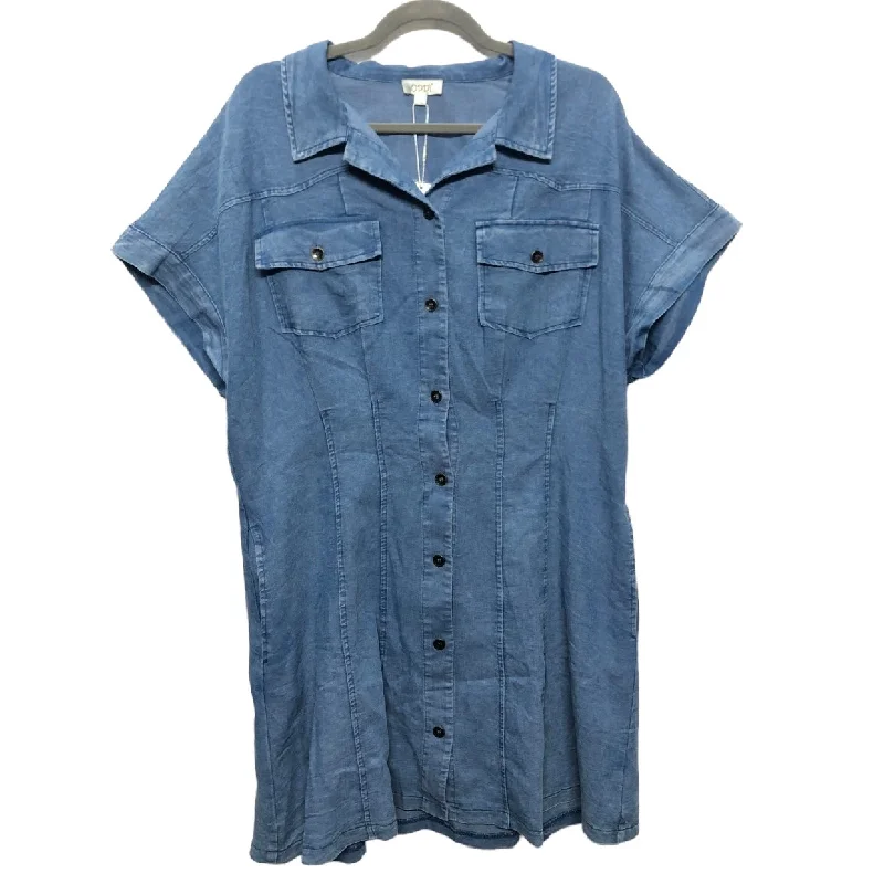 Blue Denim Dress Casual Short Oddi, Size 1x