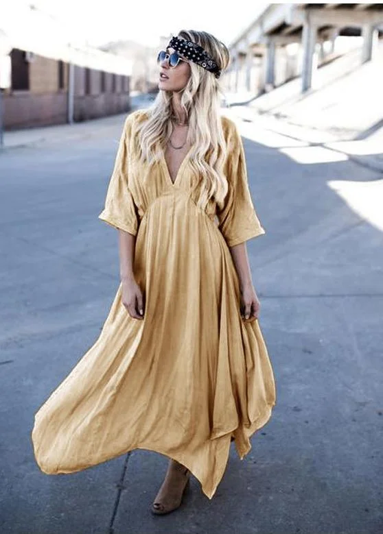 Bohemian Loose Light Thin Cotton Linen Long Maxi Summer Dress