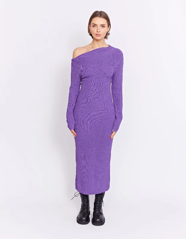 CALABRIA KNIT DRESS | PURPLE MARLE