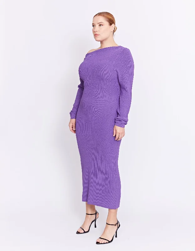 CALABRIA KNIT DRESS | PURPLE MARLE