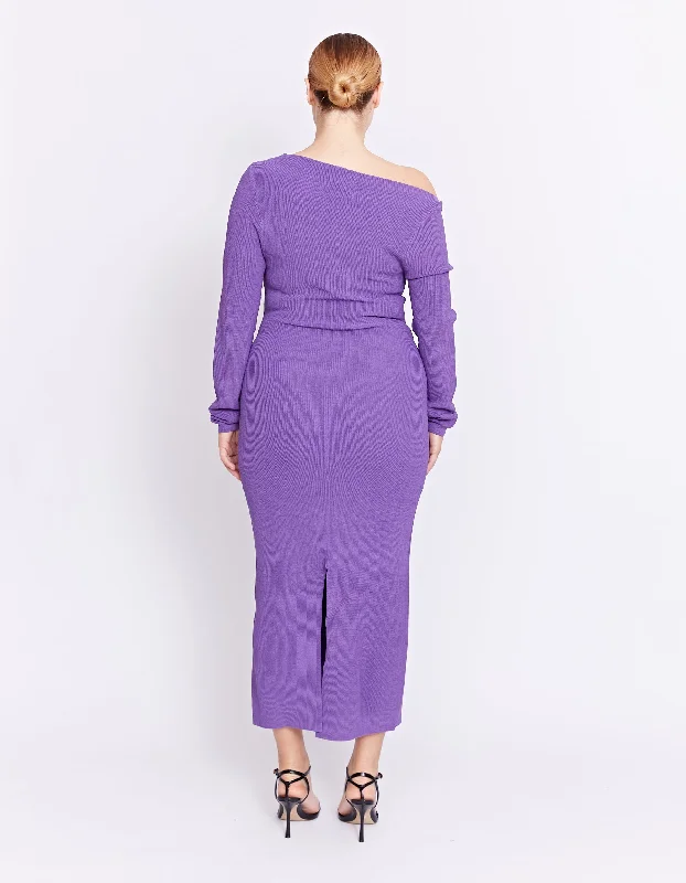 CALABRIA KNIT DRESS | PURPLE MARLE