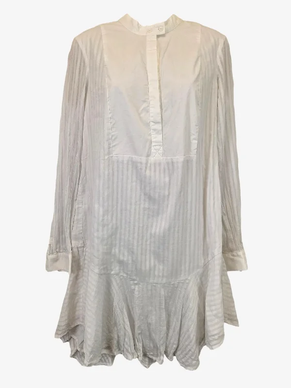 Camilla and Marc Textured Frilled Shirt Mini Dress Size 12