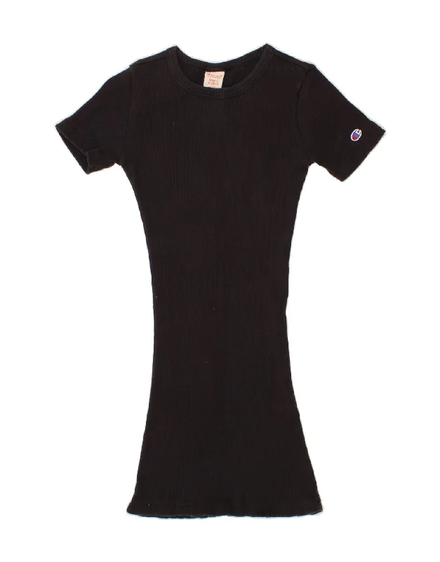 CHAMPION Womens T-Shirt Dress UK 8 Small Black Cotton