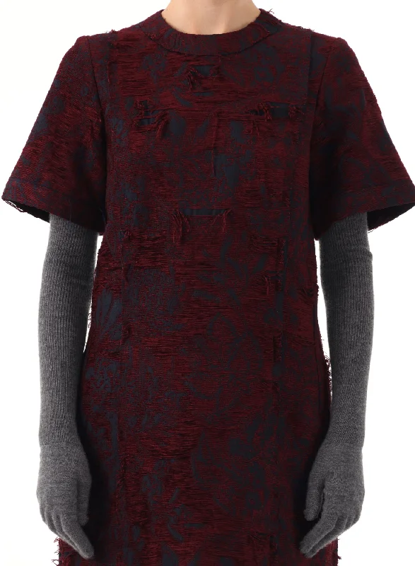 CHENILLE JACQUARD MINI SHIFT DRESS