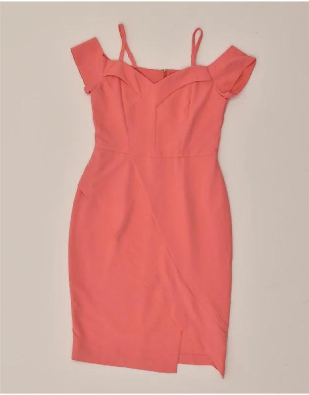 COAST Womens Bodycon Dress UK 10 Small  Pink Polyester