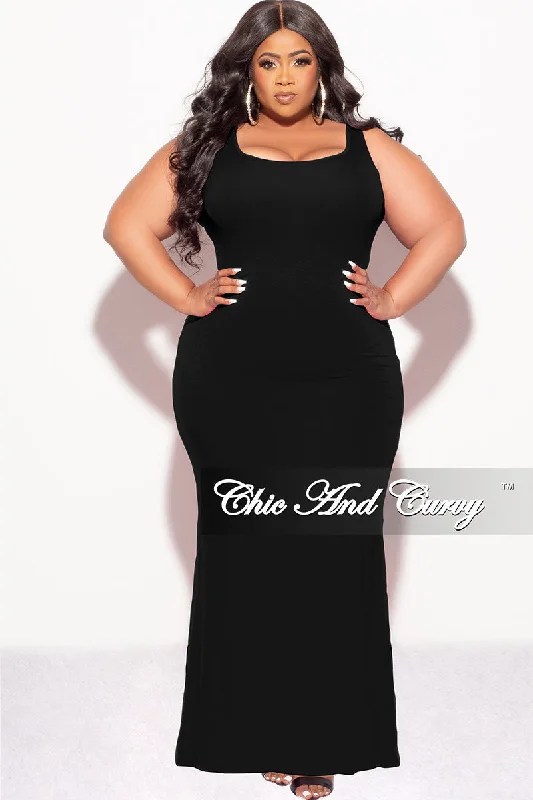 Final Sale Plus Size Tank Maxi Dress in Black