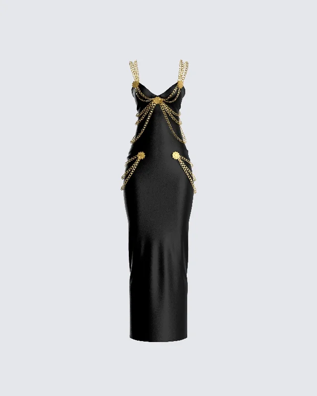 Donna Black Chain Dress