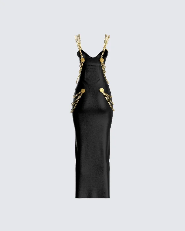 Donna Black Chain Dress