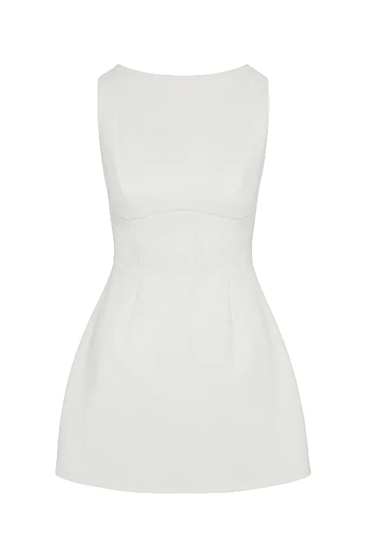 Estelle Sleeveless Bustier Mini Dress - White