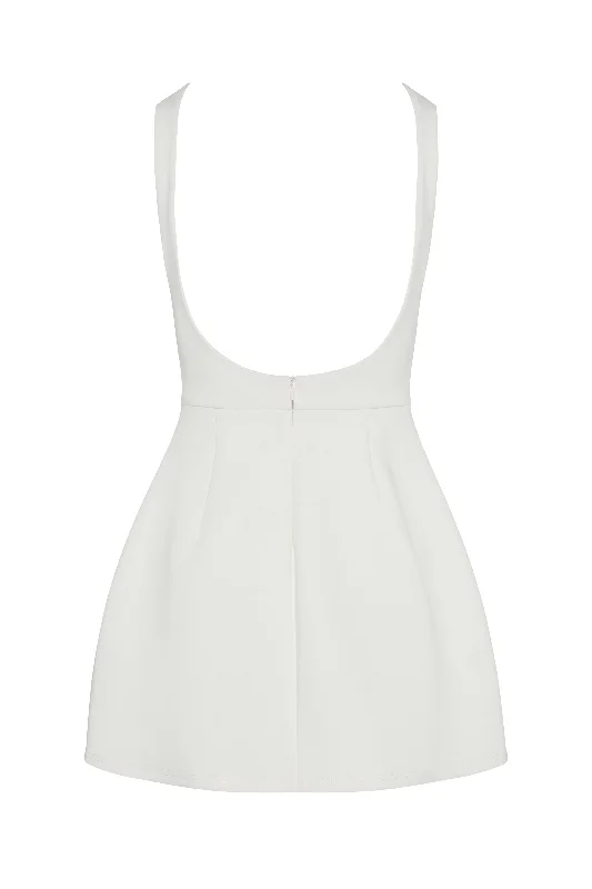 Estelle Sleeveless Bustier Mini Dress - White