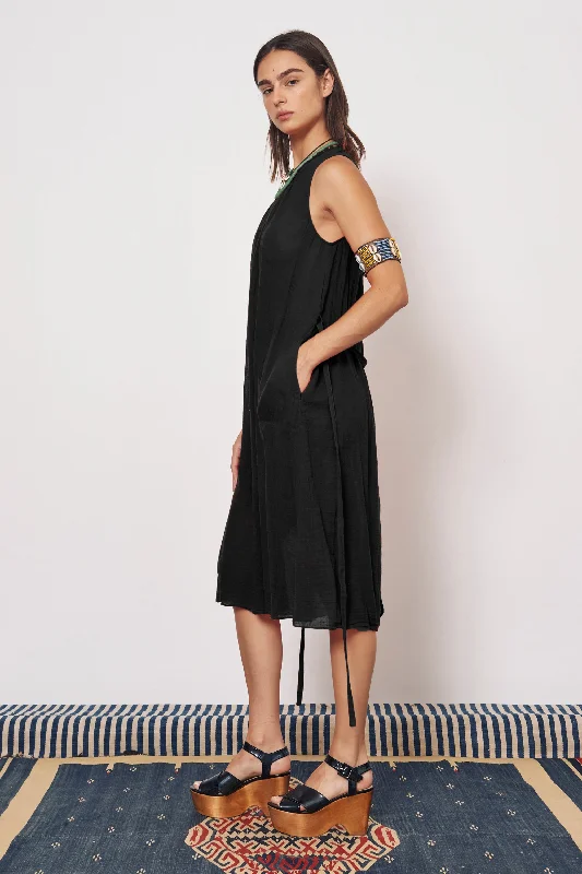 Gauze Faded Black Zambia Tank Dress