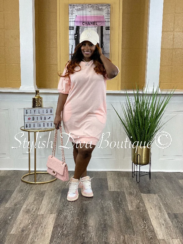 Fallon Oversize Shirt Dress up to 3XL (Angel Pink)