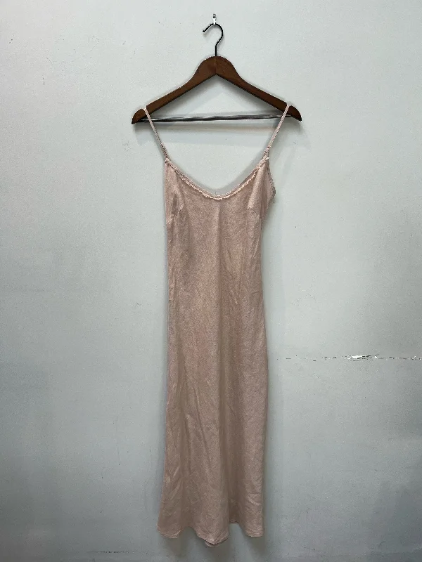 Farrah Slip Dress in French Linen - Nude