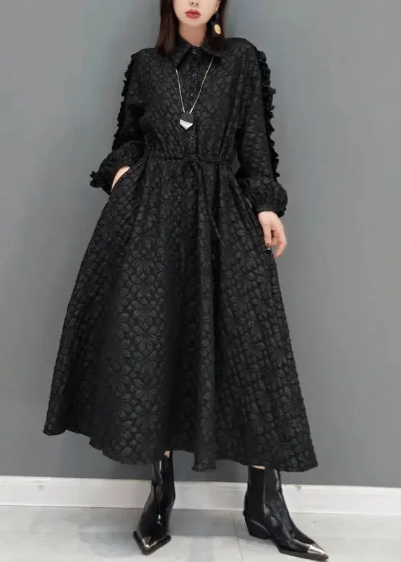 Jacquard Cotton Long Dress Fall