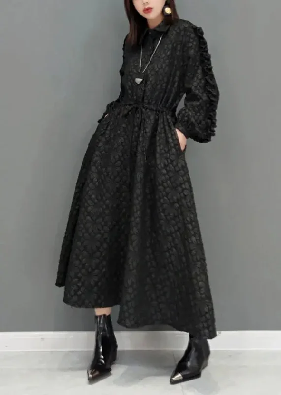 Jacquard Cotton Long Dress Fall