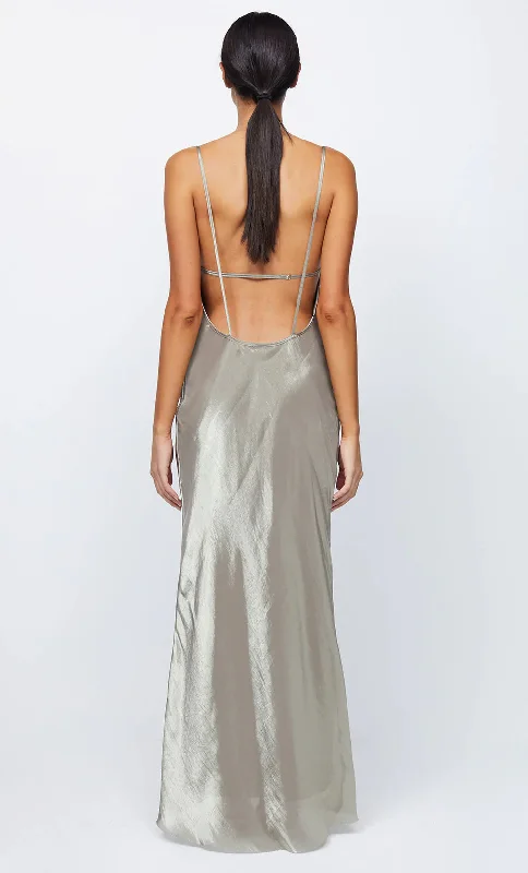 Fleur Maxi Dress - Iridescent Silver