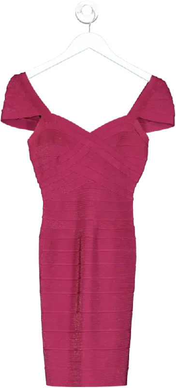 Herve Leger Red Sweetheart Bandage Dress UK XS