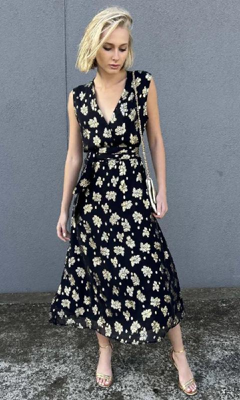 HOSS Gold Leaf Motiv Dress