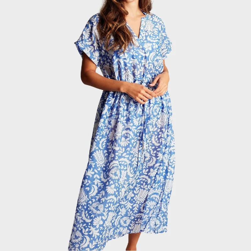 Joules Blue Printed Dress