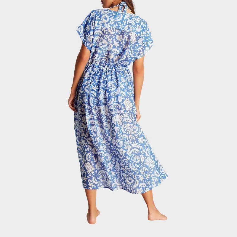 Joules Blue Printed Dress