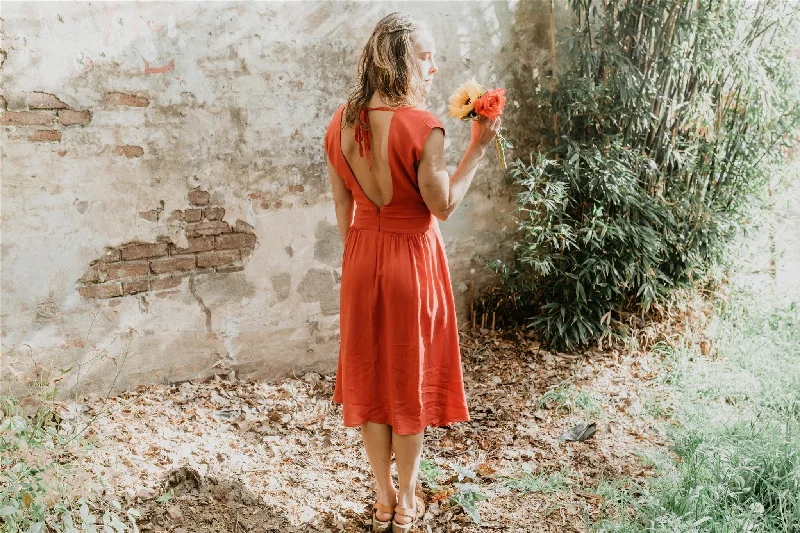 Joy dress in Coral