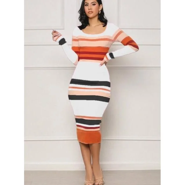 Knitted Round Neck Bodycon Dress