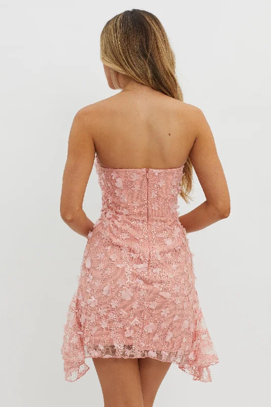 Lacynda Strapless Embellished Mini Dress Pink