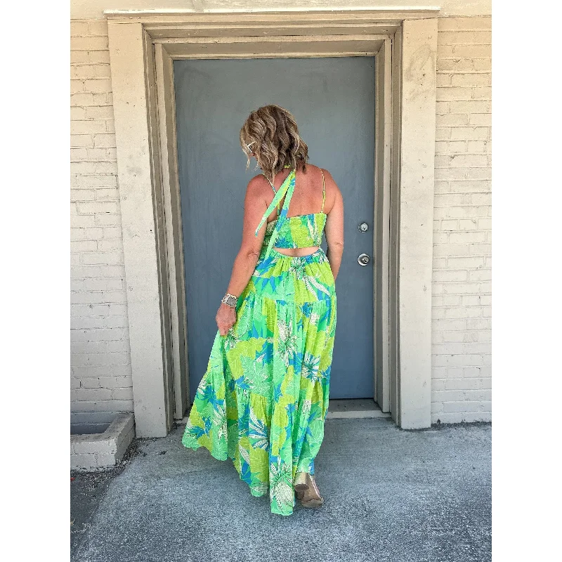 Miramar Sunrise Green Maxi Dress