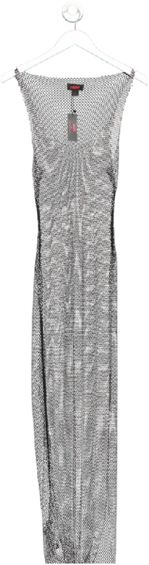 Misspap Black Miss Joslin Premium Fishnet Maxi Dress UK M