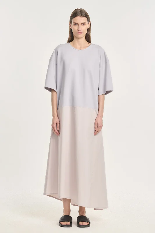 Organdy jersey & poplin casual dress