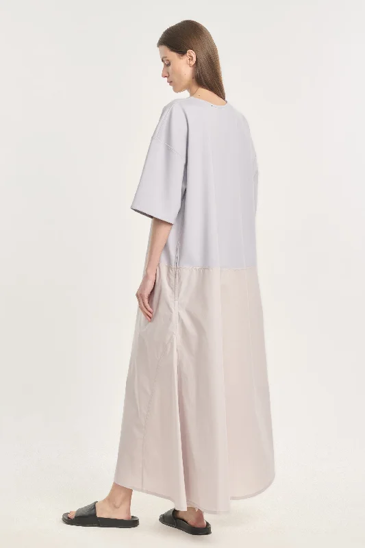 Organdy jersey & poplin casual dress