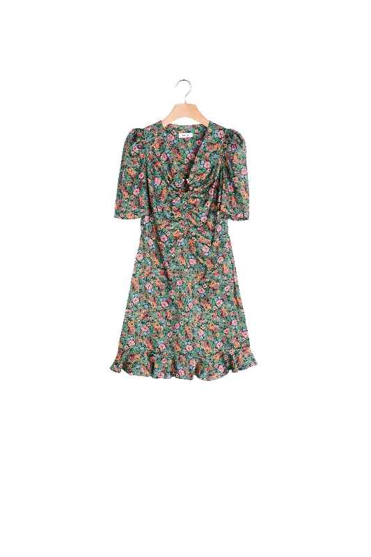 Robe courte à imprimé Fleurs d'automne