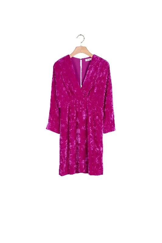 Robe courte en velours frappé