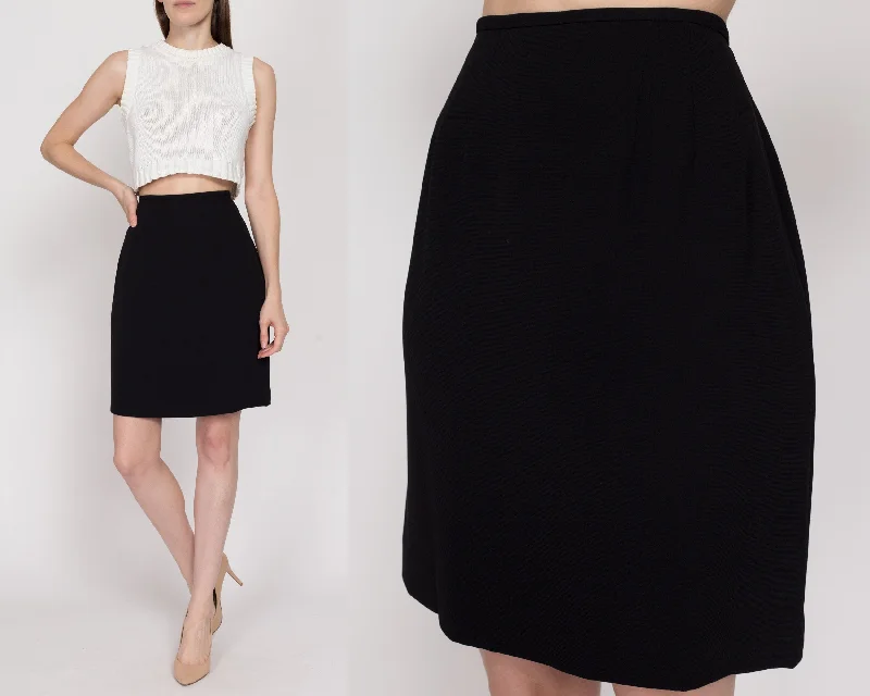 Small 90s Minimalist Black Mini Skirt 26