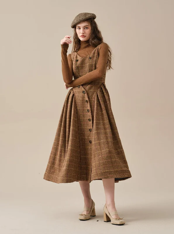 Ronan 36| tartan 100% wool dress