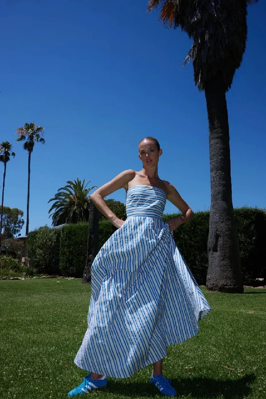 THE HAZEL DRESS IN SAPPHIRE/ANTIQUE