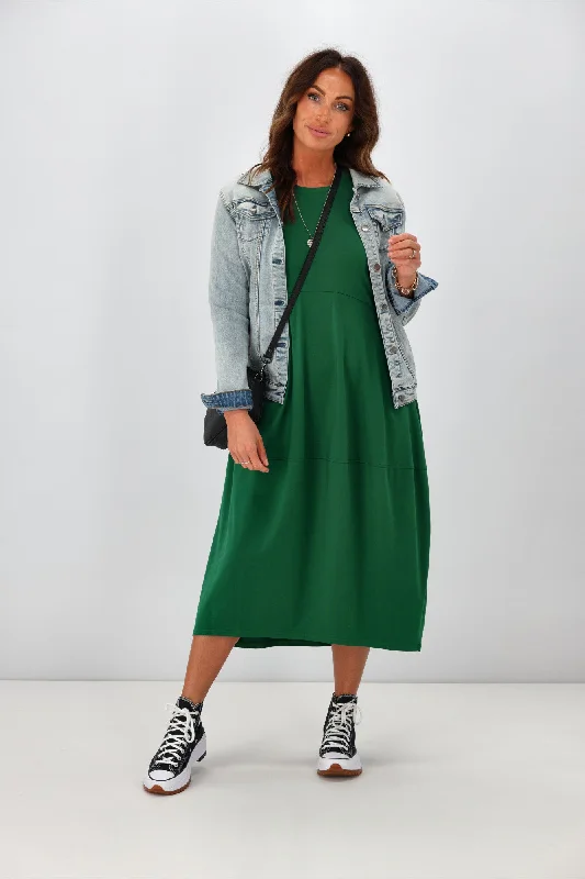 Tirelli Ovoid Jersey Dress Emerald