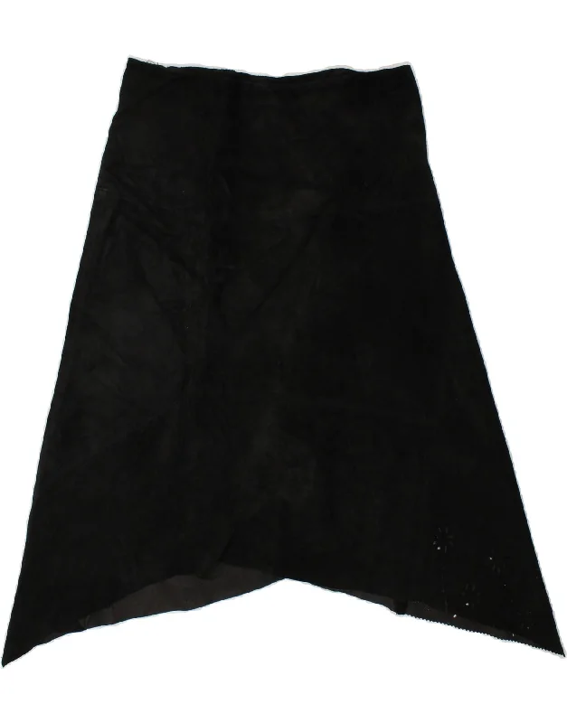 VINTAGE Womens Asymmetrical Skirt W32 Large Black