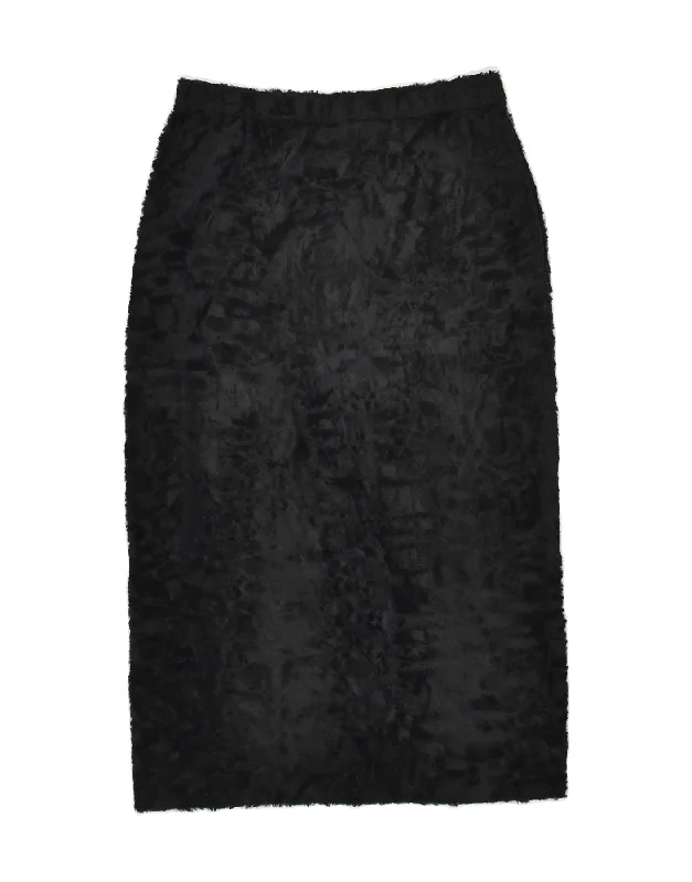 VINTAGE Womens Midi Skirt W26 Small Black