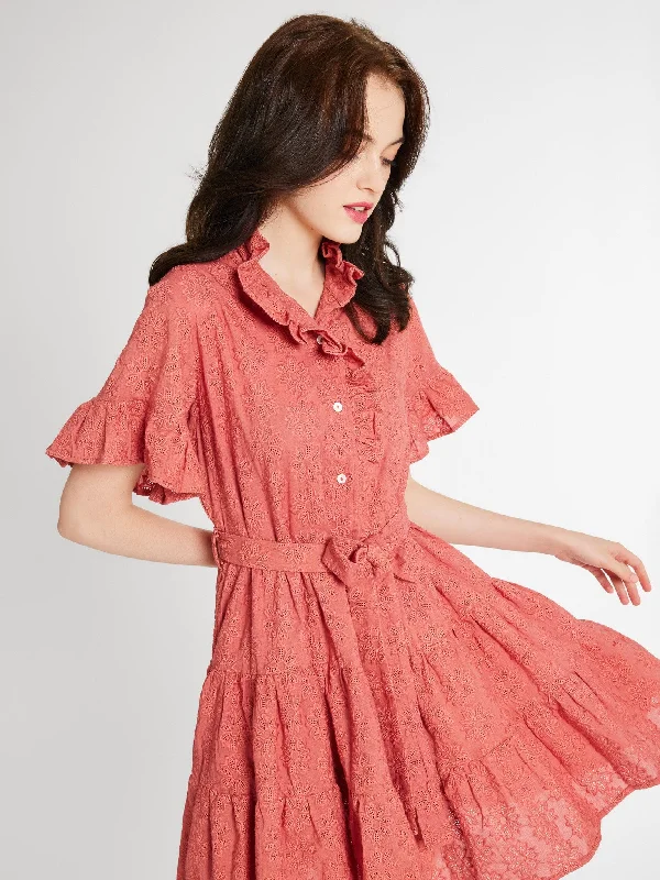 Violetta Dress in Rosewood Eyelet