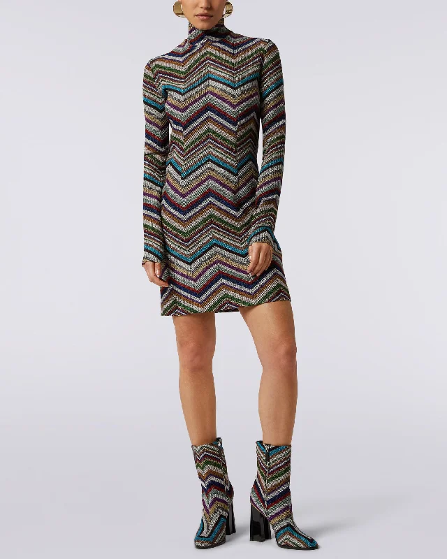 Long Sleeve Zigzag Dress