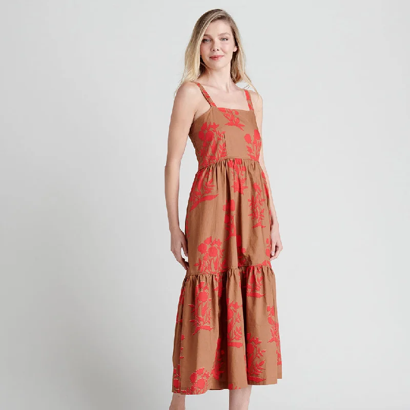 Womens Sierra Dress - Latte Botanical