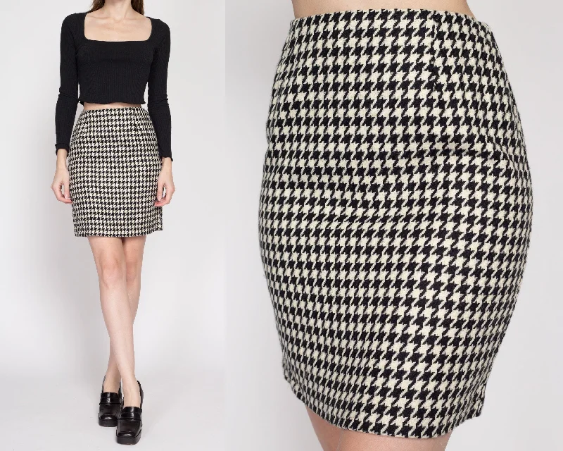 XS 90s Hugo Buscati Houndstooth Mini Skirt 24.5