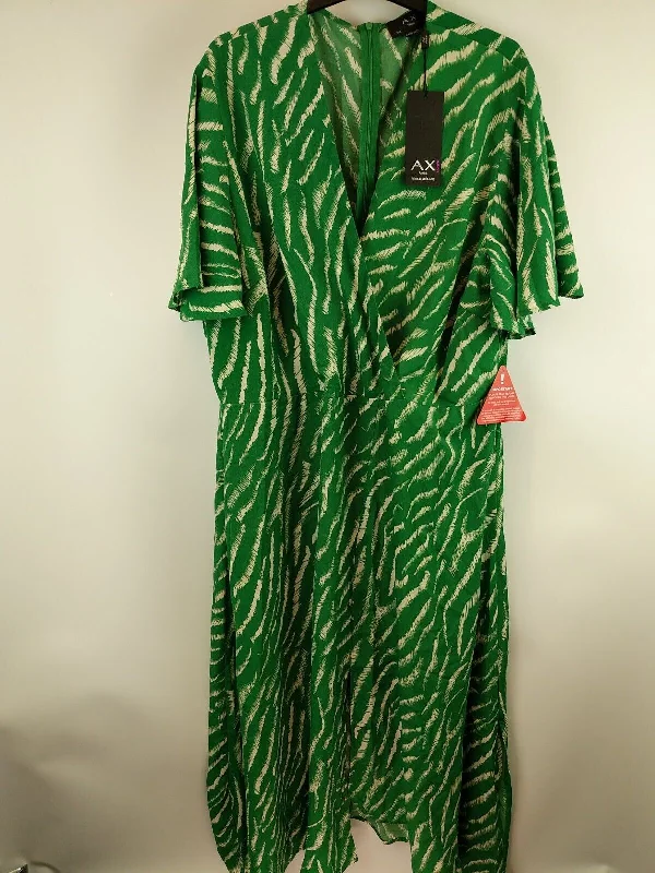 AX Paris Green Zebra Print Midi Wrap Dress Size UK 24 **** V265