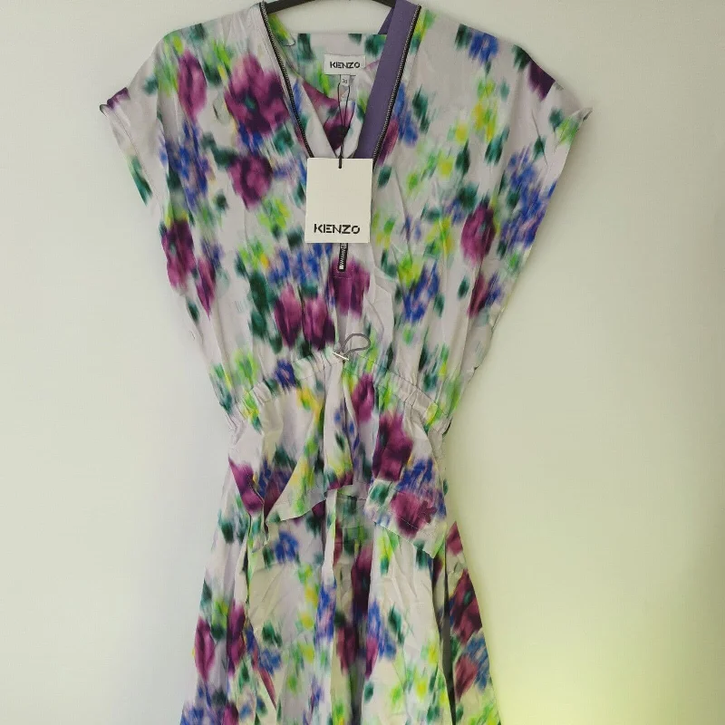 Kenzo Printed Waisted Midi Dress Size 34 ****Ref V218